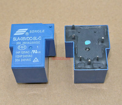 5pcs Power relay Songle SLA-5VDC-SLC SPDT 30A load 5VDC coil