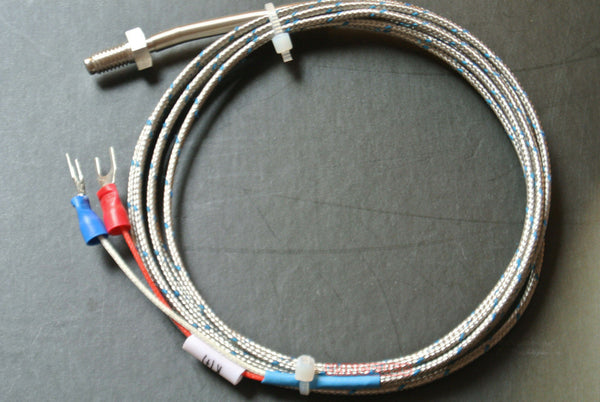 K Type Thermocouple Temperature Sensors Probe M6 Thread with 2M Lead Wire x1pcs
