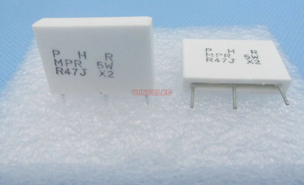 Non-Inductive 5W + 5W 0.47 Ohm 0.47R Flat Alloy Resistor Audio Resistor x5pcs