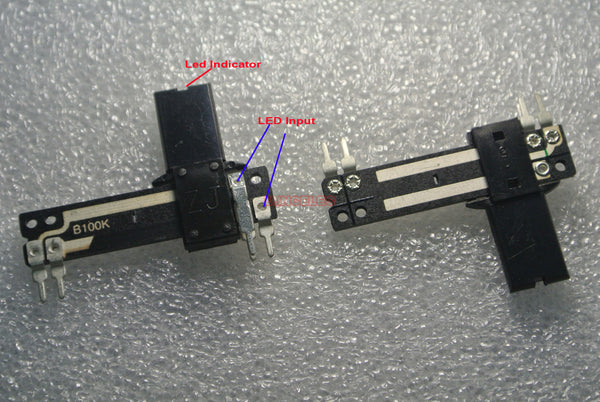 POT B100K Slide Potentiometer with LED 20mm travel single unit 40mm Length x4pcs
