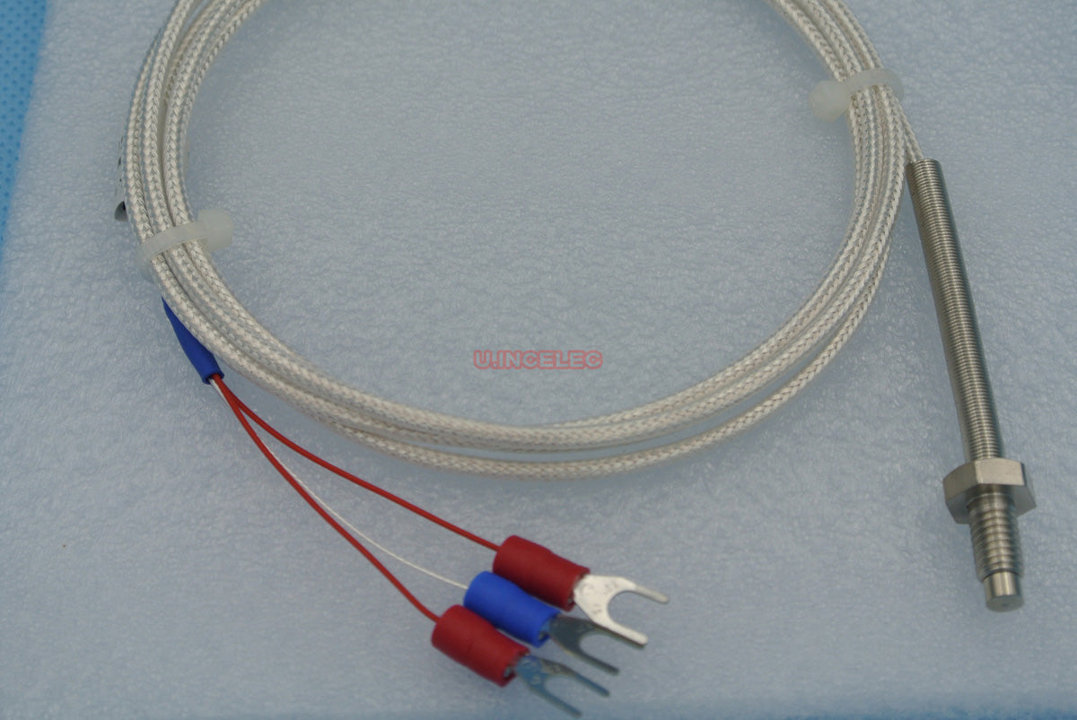 M6 Thread PT100 Temperature Sensors Probe M6 1.5Meters 3Wires Class A ...
