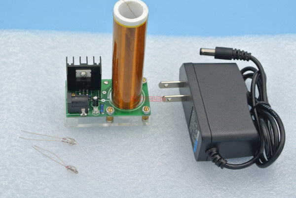 Mini Tesla Coil + 9V 1A Power Adapter Plug-TO-GO Kit